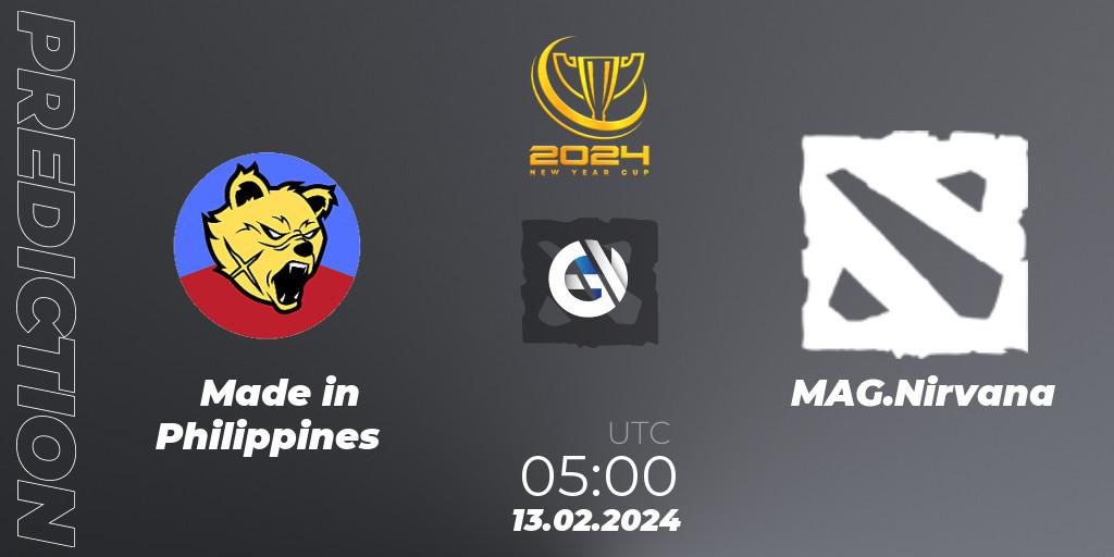 Made in Philippines - MAG.Nirvana: ennuste. 13.02.2024 at 05:10, Dota 2, New Year Cup 2024