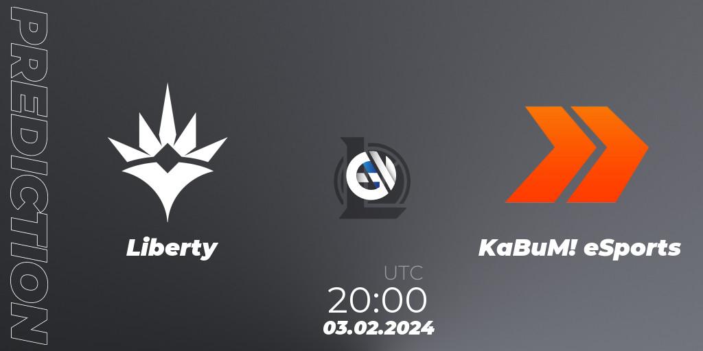Liberty - KaBuM! eSports: ennuste. 03.02.2024 at 20:00, LoL, CBLOL Split 1 2024 - Group Stage