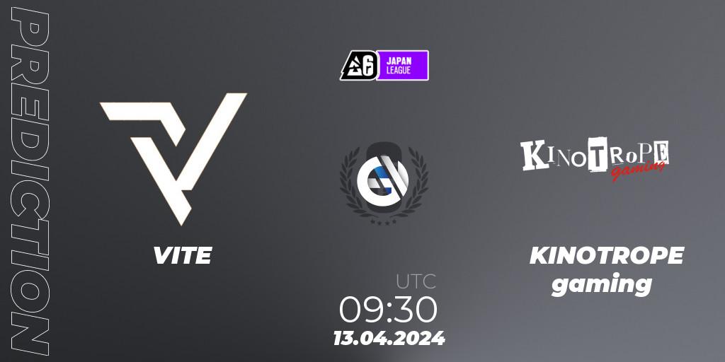 VITE - KINOTROPE gaming: ennuste. 13.04.2024 at 09:30, Rainbow Six, Japan League 2024 - Stage 1
