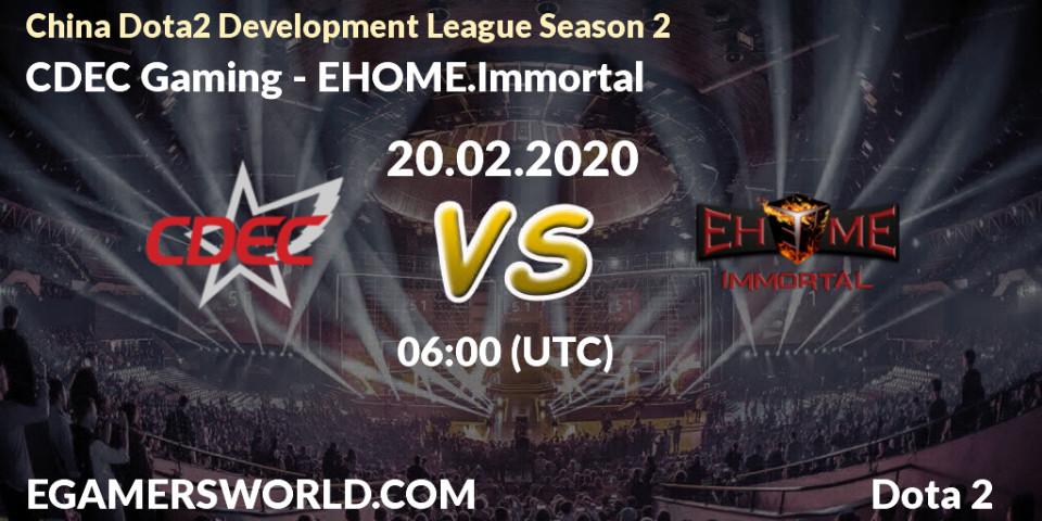CDEC Gaming - EHOME.Immortal: ennuste. 28.02.20, Dota 2, China Dota2 Development League Season 2