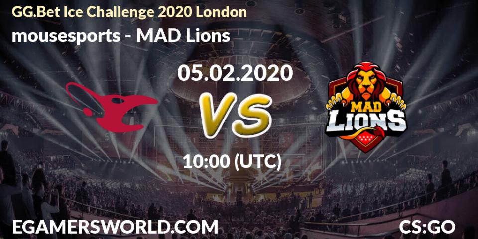 mousesports - MAD Lions: ennuste. 05.02.20, CS2 (CS:GO), GG.Bet Ice Challenge 2020 London