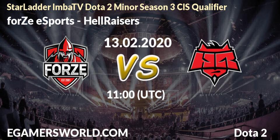 forZe eSports - HellRaisers: ennuste. 13.02.20, Dota 2, StarLadder ImbaTV Dota 2 Minor Season 3 CIS Qualifier
