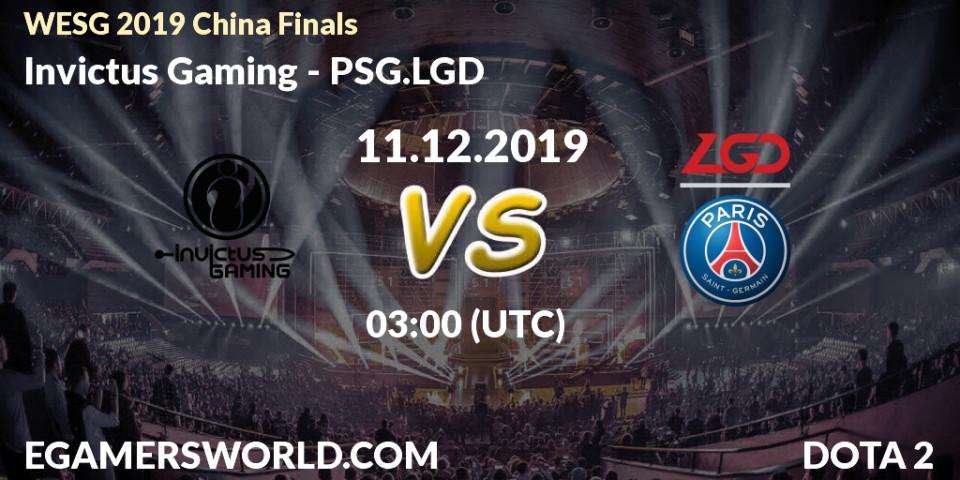 Invictus Gaming - PSG.LGD: ennuste. 11.12.19, Dota 2, WESG 2019 China Finals