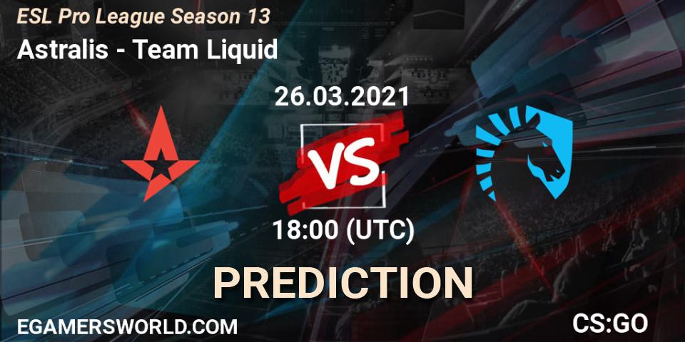 Astralis - Team Liquid: ennuste. 26.03.21, CS2 (CS:GO), ESL Pro League Season 13
