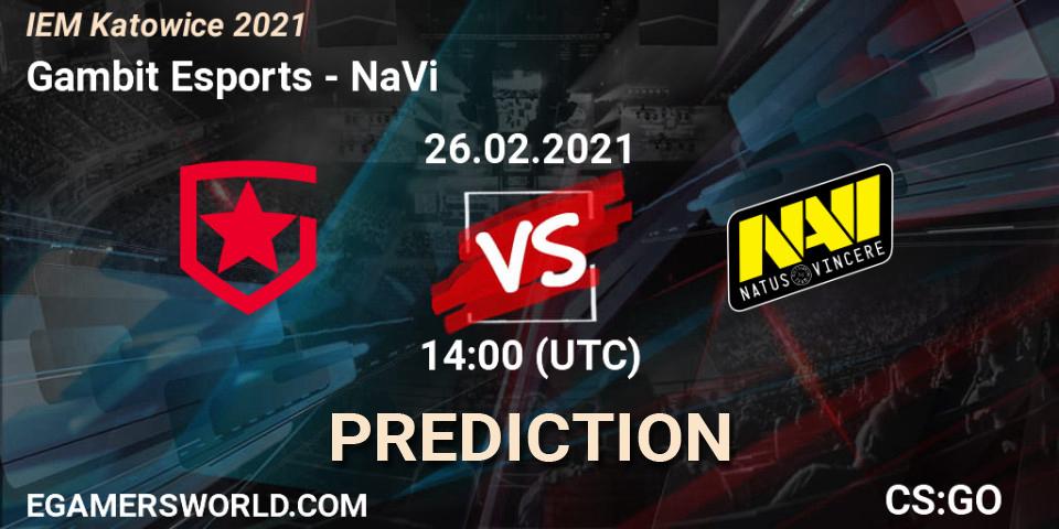 Gambit Esports - NaVi: ennuste. 26.02.21, CS2 (CS:GO), IEM Katowice 2021