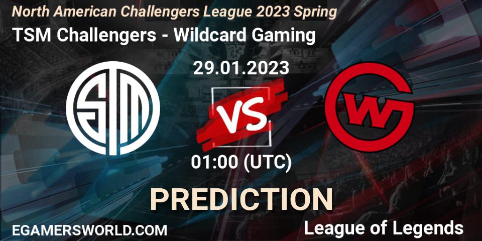 TSM Challengers - Wildcard Gaming: ennuste. 29.01.23, LoL, NACL 2023 Spring - Group Stage