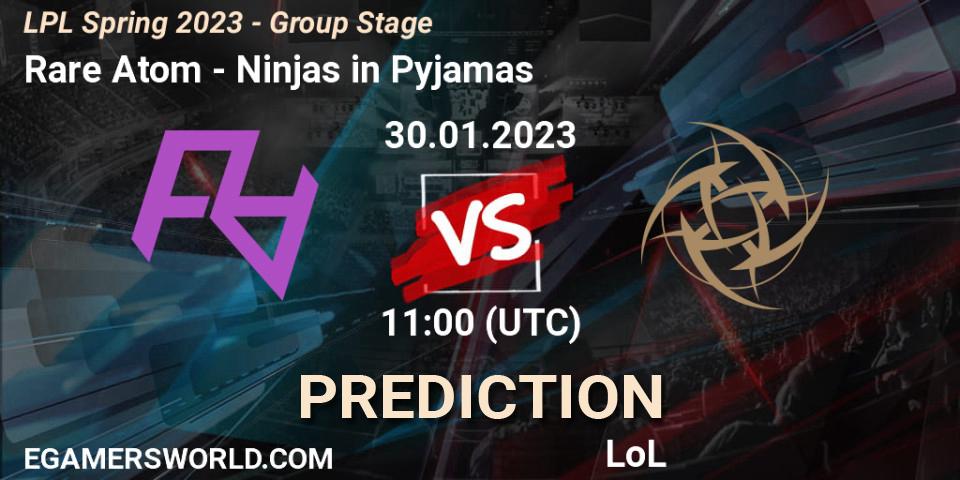 Rare Atom - Ninjas in Pyjamas: ennuste. 30.01.23, LoL, LPL Spring 2023 - Group Stage