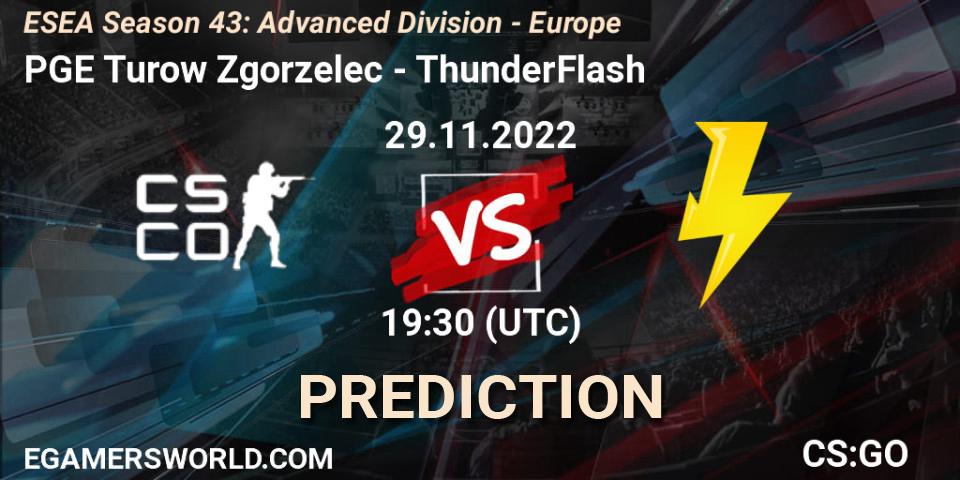PGE Turow Zgorzelec - ThunderFlash: ennuste. 29.11.22, CS2 (CS:GO), ESEA Season 43: Advanced Division - Europe