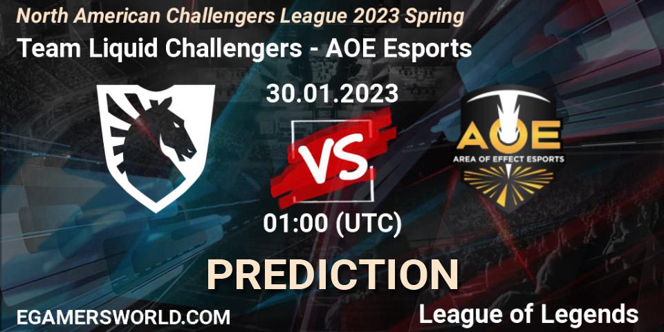 Team Liquid Challengers - AOE Esports: ennuste. 30.01.23, LoL, NACL 2023 Spring - Group Stage