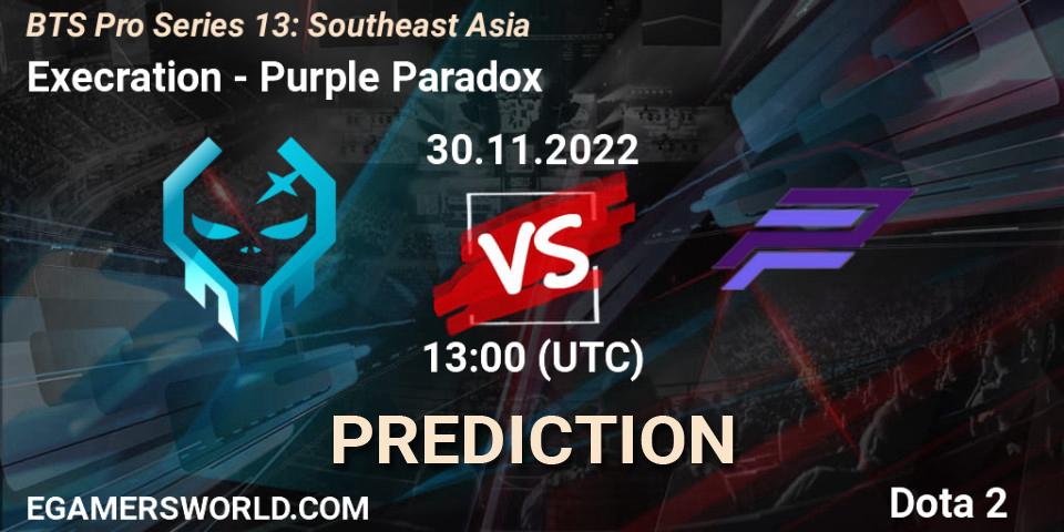 Execration - Purple Paradox: ennuste. 30.11.22, Dota 2, BTS Pro Series 13: Southeast Asia