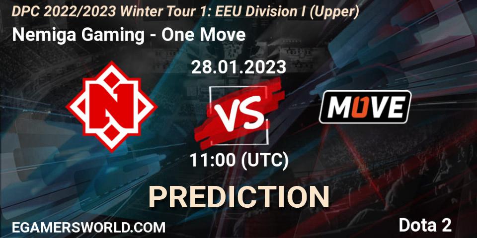 Nemiga Gaming - One Move: ennuste. 28.01.23, Dota 2, DPC 2022/2023 Winter Tour 1: EEU Division I (Upper)