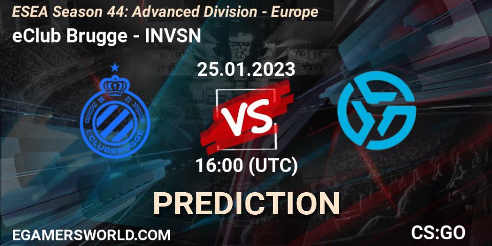 eClub Brugge - INVSN: ennuste. 30.01.23, CS2 (CS:GO), ESEA Season 44: Advanced Division - Europe