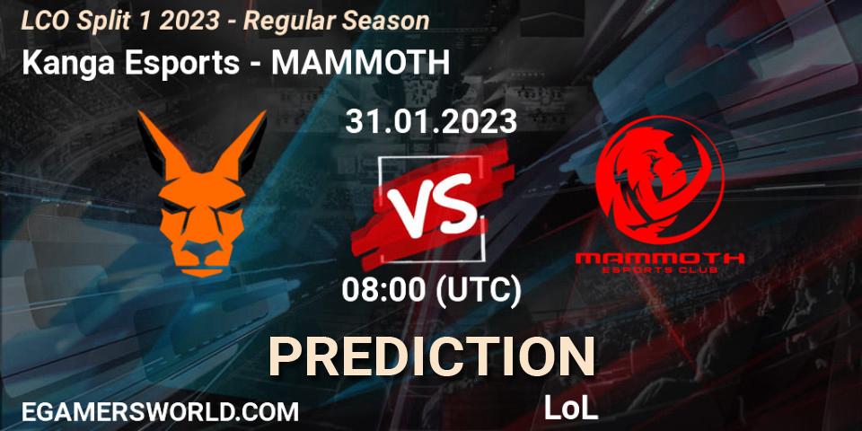 Kanga Esports - MAMMOTH: ennuste. 31.01.23, LoL, LCO Split 1 2023 - Regular Season
