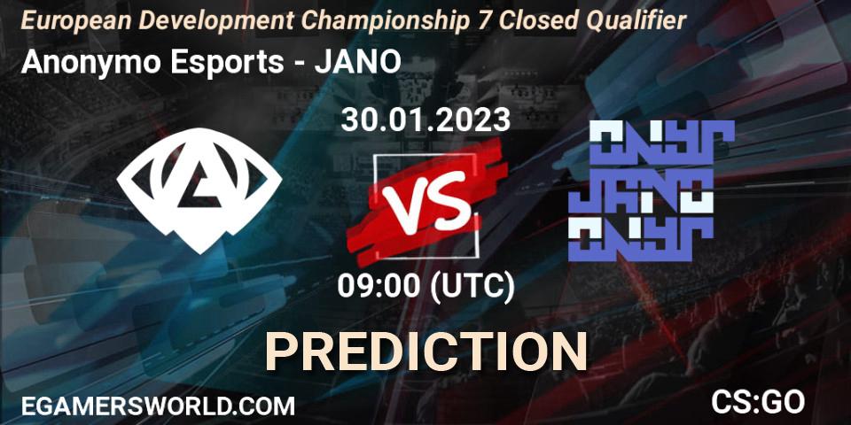 Anonymo Esports - JANO: ennuste. 30.01.23, CS2 (CS:GO), European Development Championship 7 Closed Qualifier