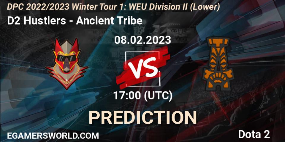 D2 Hustlers - Ancient Tribe: ennuste. 08.02.23, Dota 2, DPC 2022/2023 Winter Tour 1: WEU Division II (Lower)