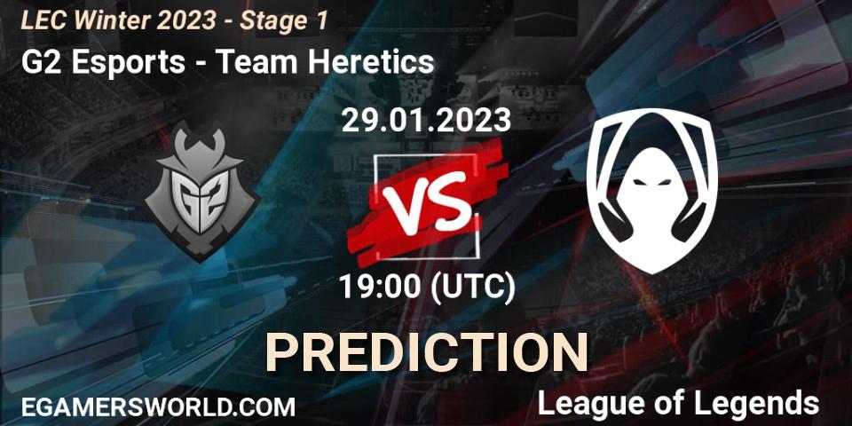 G2 Esports - Team Heretics: ennuste. 29.01.23, LoL, LEC Winter 2023 - Stage 1