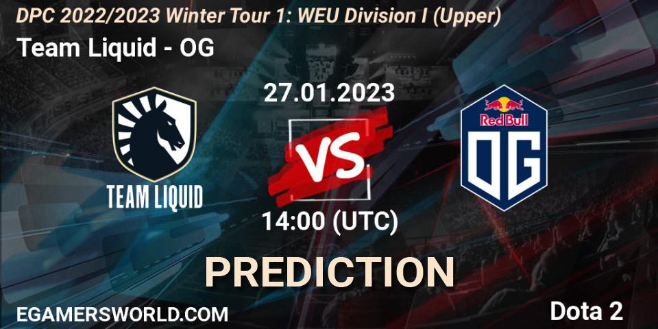 Team Liquid - OG: ennuste. 27.01.23, Dota 2, DPC 2022/2023 Winter Tour 1: WEU Division I (Upper)