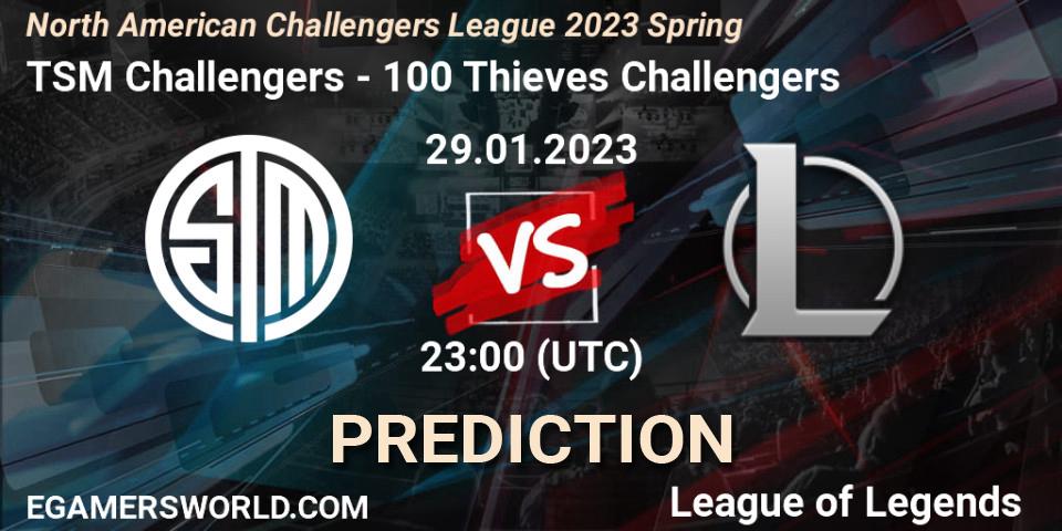 TSM Challengers - 100 Thieves Challengers: ennuste. 29.01.23, LoL, NACL 2023 Spring - Group Stage