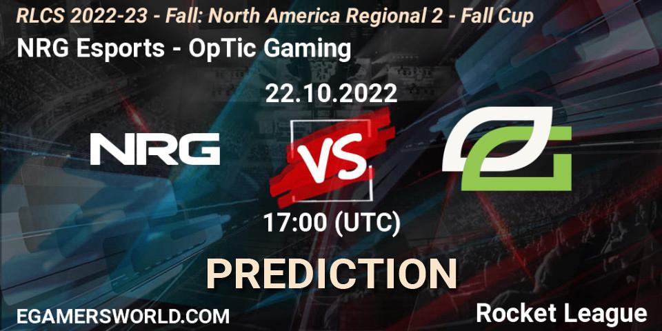 NRG Esports - OpTic Gaming: ennuste. 22.10.22, Rocket League, RLCS 2022-23 - Fall: North America Regional 2 - Fall Cup