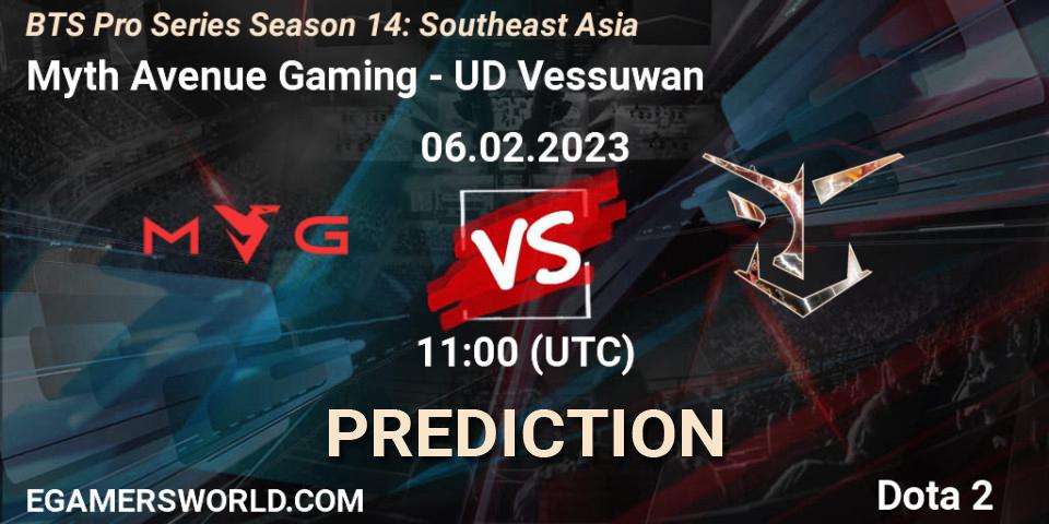 Myth Avenue Gaming - UD Vessuwan: ennuste. 06.02.23, Dota 2, BTS Pro Series Season 14: Southeast Asia