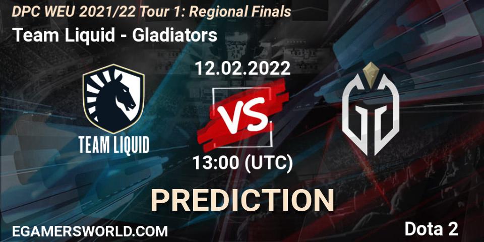 Team Liquid - Gladiators: ennuste. 12.02.22, Dota 2, DPC WEU 2021/22 Tour 1: Regional Finals