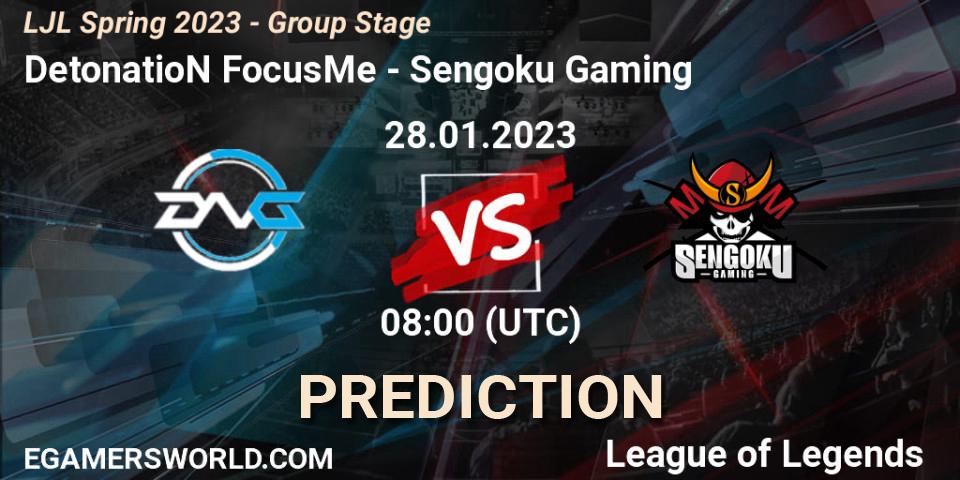 DetonatioN FocusMe - Sengoku Gaming: ennuste. 28.01.23, LoL, LJL Spring 2023 - Group Stage