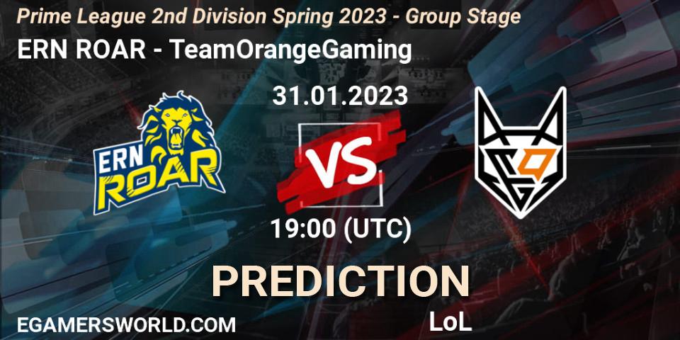 ERN ROAR - TeamOrangeGaming: ennuste. 31.01.23, LoL, Prime League 2nd Division Spring 2023 - Group Stage