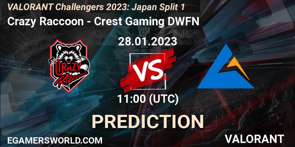 Crazy Raccoon - Crest Gaming DWFN: ennuste. 28.01.23, VALORANT, VALORANT Challengers 2023: Japan Split 1