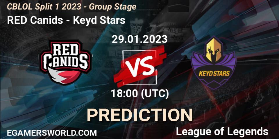 RED Canids - Keyd Stars: ennuste. 29.01.23, LoL, CBLOL Split 1 2023 - Group Stage