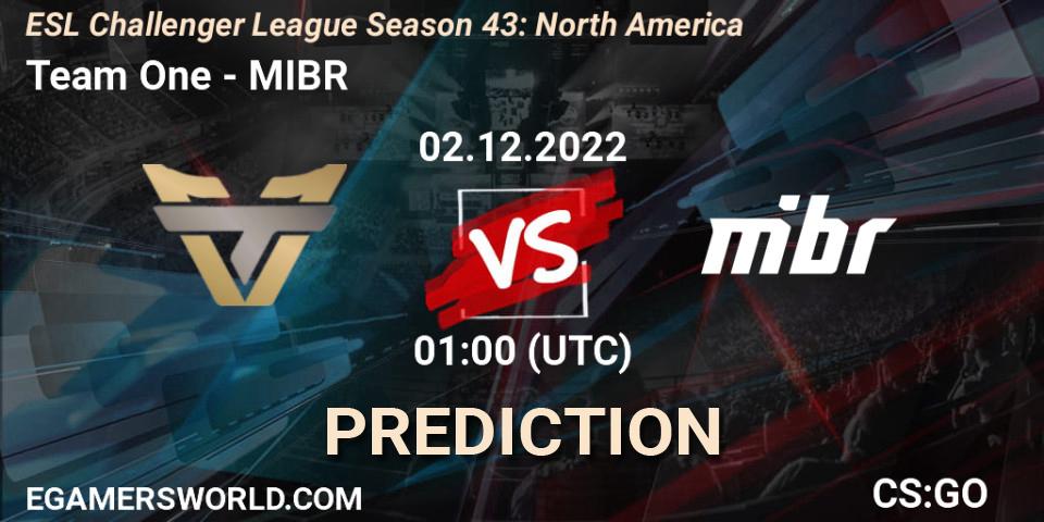 Team One - MIBR: ennuste. 02.12.22, CS2 (CS:GO), ESL Challenger League Season 43: North America