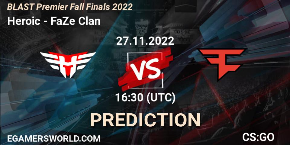 Heroic - FaZe Clan: ennuste. 27.11.22, CS2 (CS:GO), BLAST Premier Fall Finals 2022