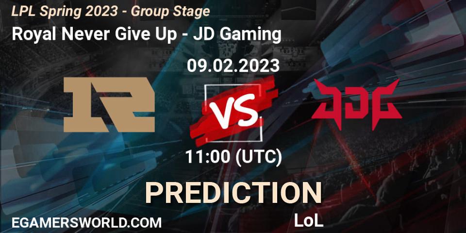 Royal Never Give Up - JD Gaming: ennuste. 09.02.23, LoL, LPL Spring 2023 - Group Stage