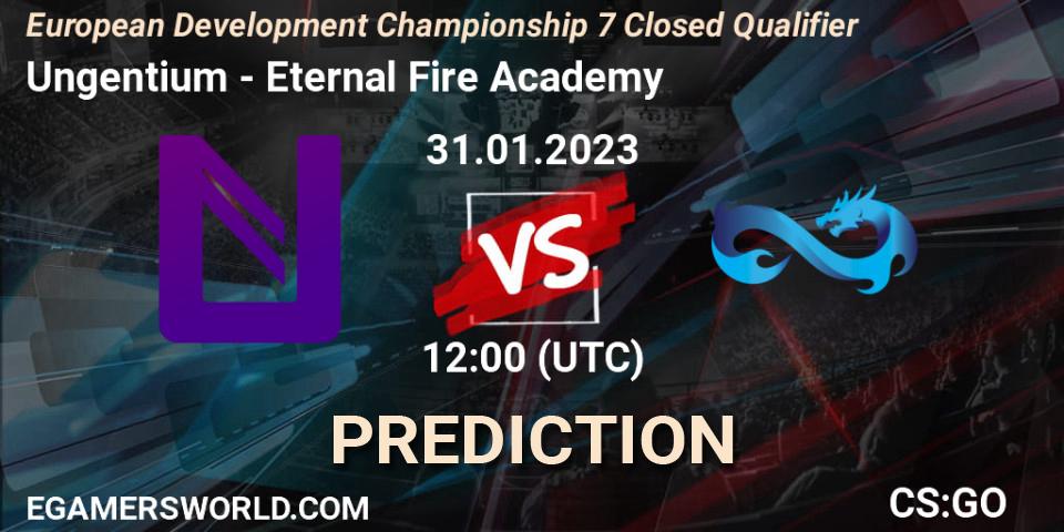 Ungentium - Eternal Fire Academy: ennuste. 31.01.23, CS2 (CS:GO), European Development Championship 7 Closed Qualifier