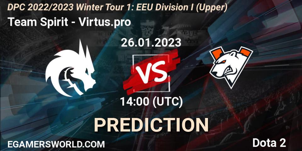 Team Spirit - Virtus.pro: ennuste. 26.01.23, Dota 2, DPC 2022/2023 Winter Tour 1: EEU Division I (Upper)