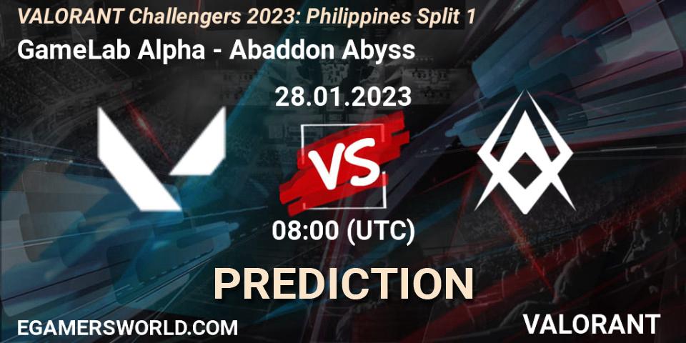 GameLab Alpha - Abaddon Abyss: ennuste. 28.01.23, VALORANT, VALORANT Challengers 2023: Philippines Split 1