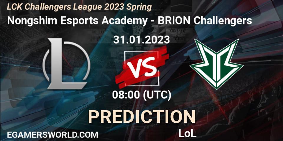 Nongshim Esports Academy - Brion Esports Challengers: ennuste. 31.01.23, LoL, LCK Challengers League 2023 Spring