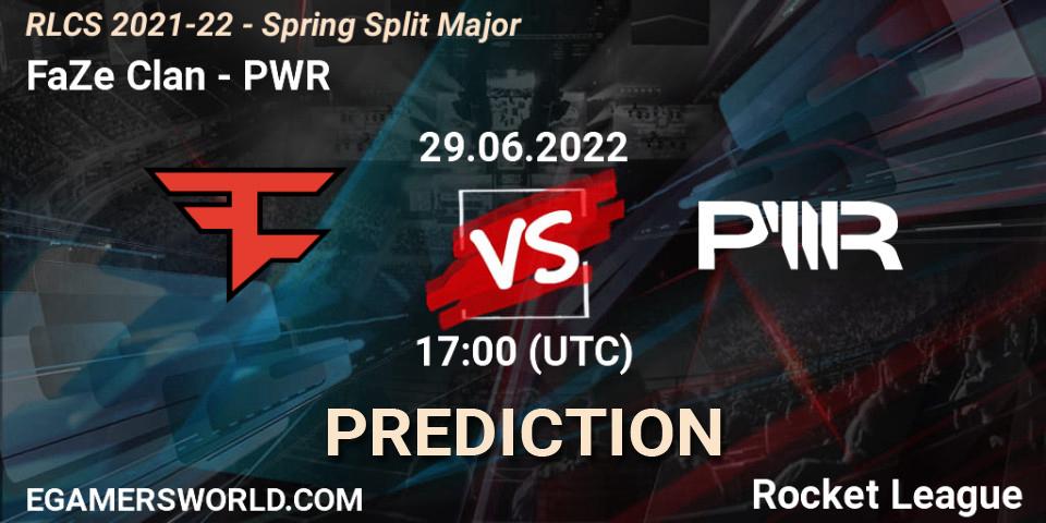 FaZe Clan - PWR: ennuste. 29.06.22, Rocket League, RLCS 2021-22 - Spring Split Major