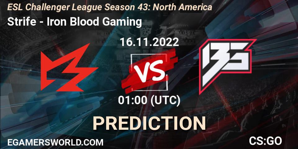 Strife - Iron Blood Gaming: ennuste. 02.12.22, CS2 (CS:GO), ESL Challenger League Season 43: North America