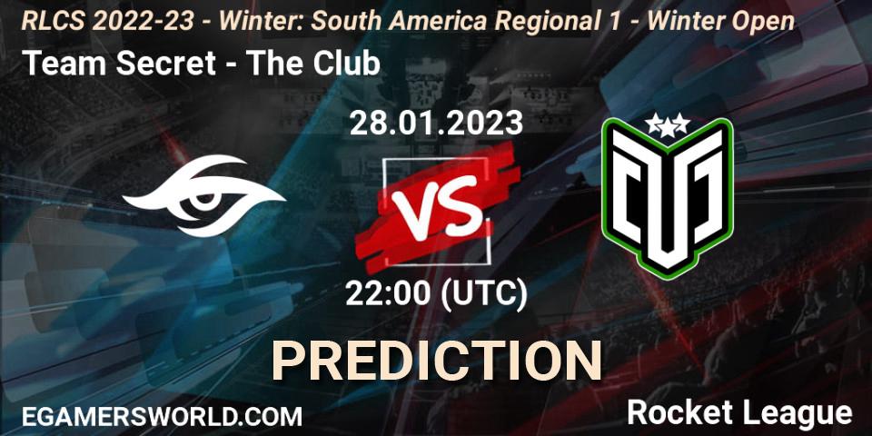 Team Secret - The Club: ennuste. 28.01.23, Rocket League, RLCS 2022-23 - Winter: South America Regional 1 - Winter Open