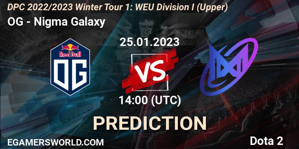OG - Nigma Galaxy: ennuste. 25.01.23, Dota 2, DPC 2022/2023 Winter Tour 1: WEU Division I (Upper)