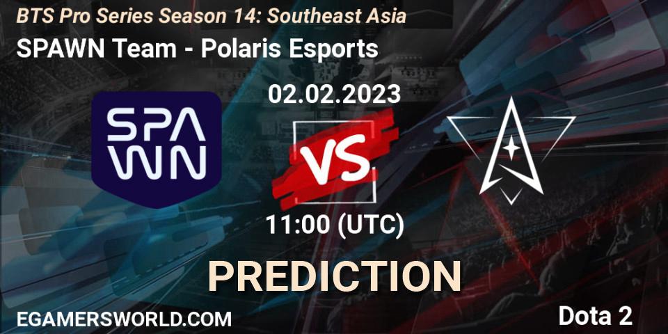 SPAWN Team - Polaris Esports: ennuste. 02.02.23, Dota 2, BTS Pro Series Season 14: Southeast Asia