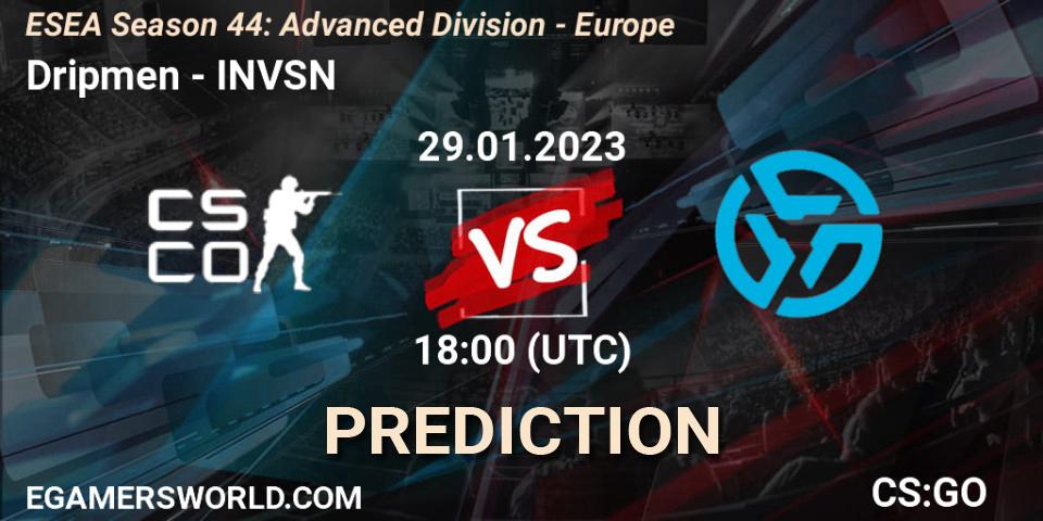 Dripmen - INVSN: ennuste. 05.02.23, CS2 (CS:GO), ESEA Season 44: Advanced Division - Europe