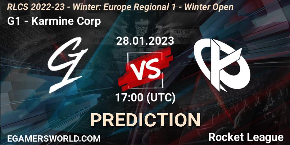 G1 - Karmine Corp: ennuste. 28.01.23, Rocket League, RLCS 2022-23 - Winter: Europe Regional 1 - Winter Open