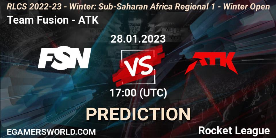 Team Fusion - ATK: ennuste. 28.01.23, Rocket League, RLCS 2022-23 - Winter: Sub-Saharan Africa Regional 1 - Winter Open