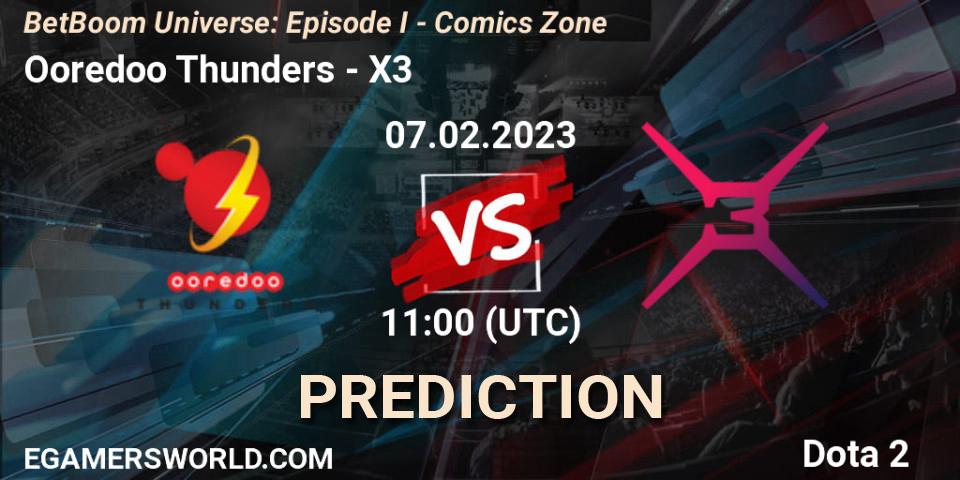 Ooredoo Thunders - X3: ennuste. 07.02.23, Dota 2, BetBoom Universe: Episode I - Comics Zone