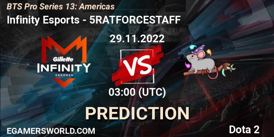 Infinity Esports - 5RATFORCESTAFF: ennuste. 02.12.22, Dota 2, BTS Pro Series 13: Americas