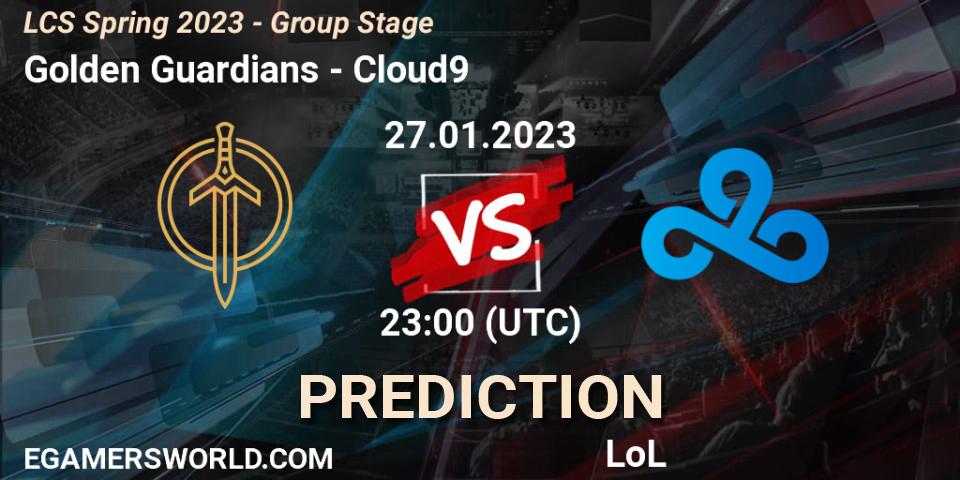 Golden Guardians - Cloud9: ennuste. 27.01.23, LoL, LCS Spring 2023 - Group Stage