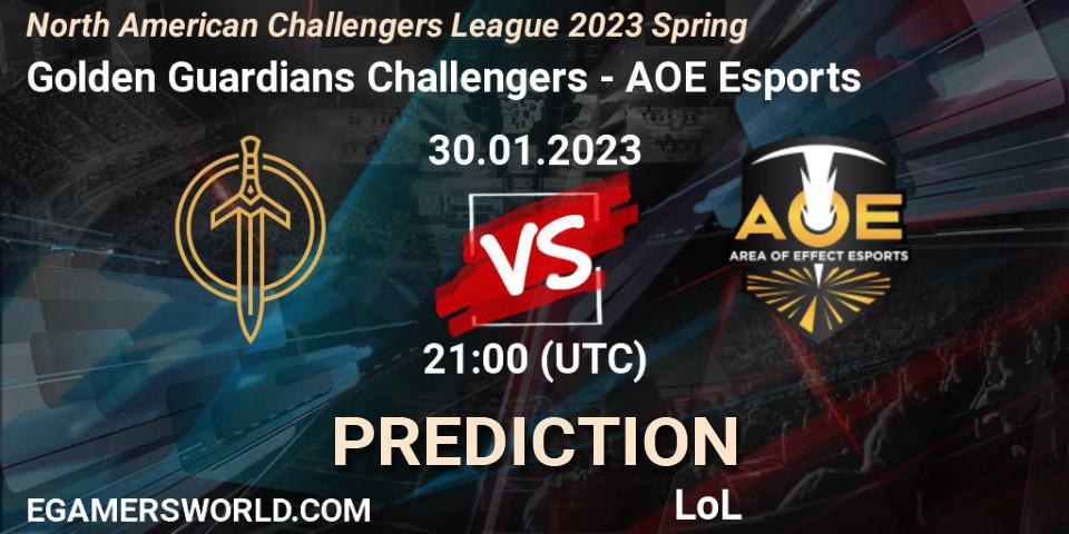 Golden Guardians Challengers - AOE Esports: ennuste. 30.01.23, LoL, NACL 2023 Spring - Group Stage