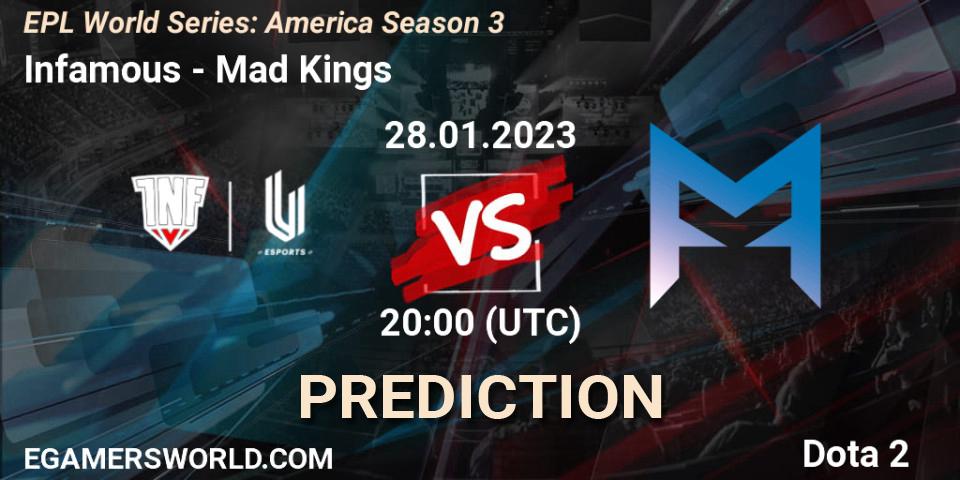 Infamous - Mad Kings: ennuste. 28.01.23, Dota 2, EPL World Series: America Season 3