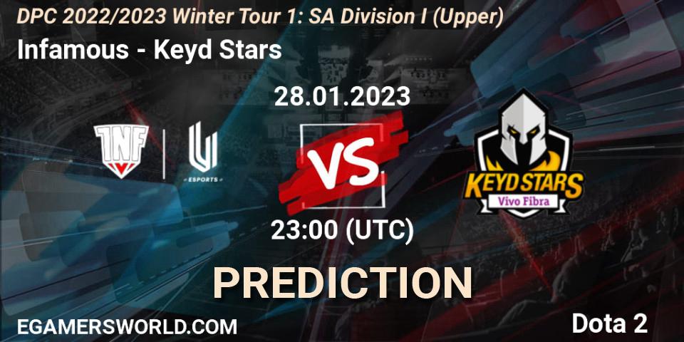 Infamous - Keyd Stars: ennuste. 28.01.23, Dota 2, DPC 2022/2023 Winter Tour 1: SA Division I (Upper) 